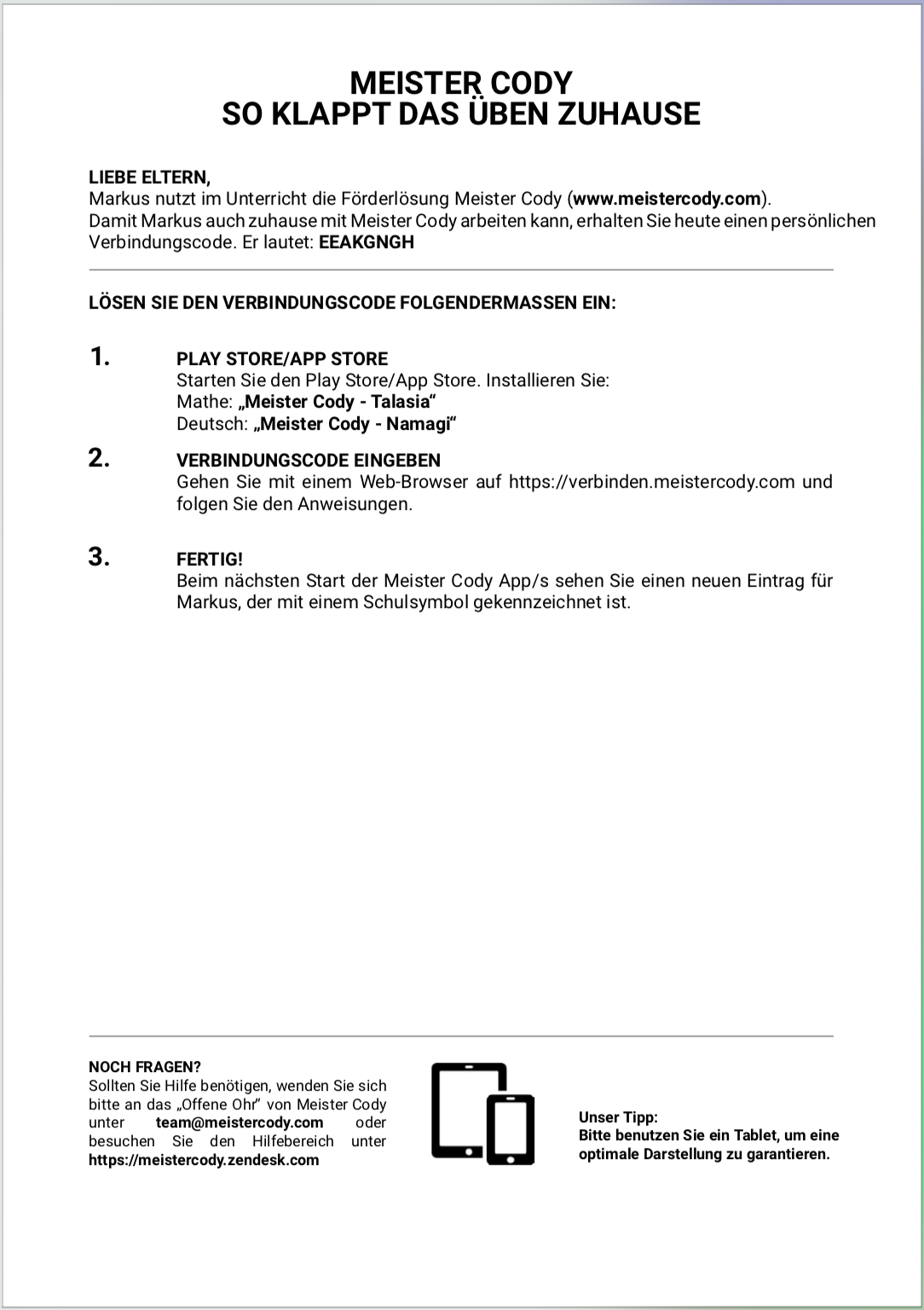 Tablets Fur Zuhause Vorbereiten Offenes Ohr Von Meister Cody